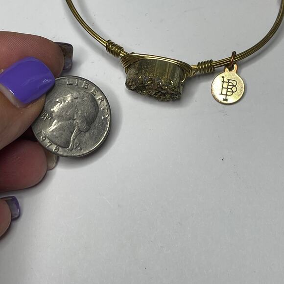 BOURBON & BOWETIES BOWTIES gold tone bracelet bangle druisy druzy jewelry wire - Picture 2 of 10